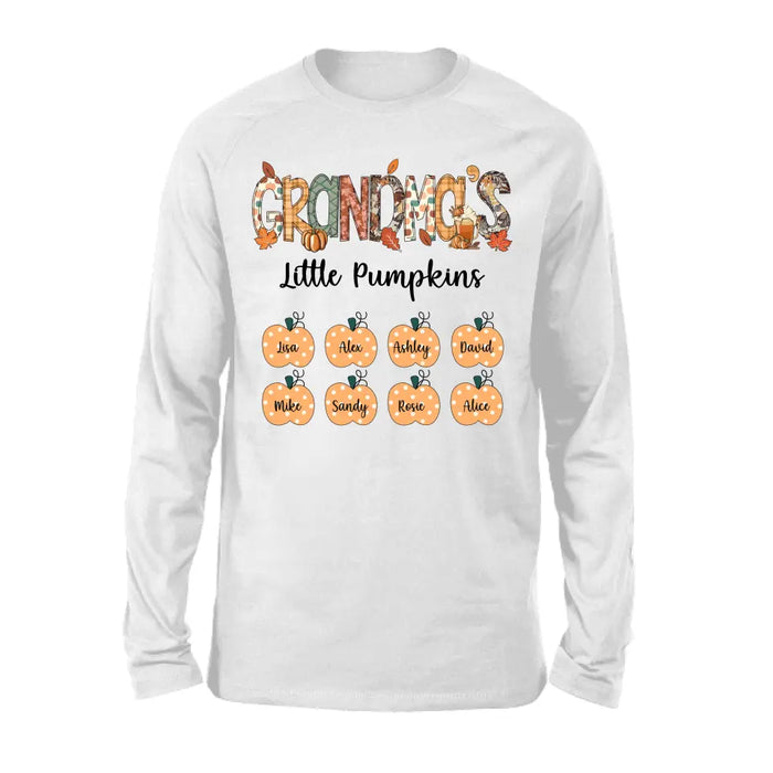 Grandma's Little Pumpkins - Personalized Gifts Custom Pumpkin Shirt for Nana Grandma