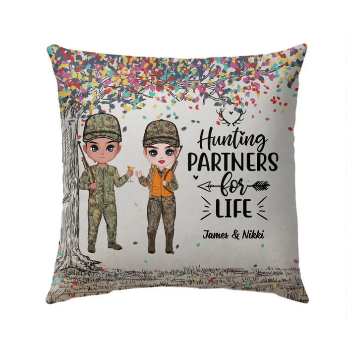 Hunting Partners For Life - Personalized Pillow For Couples, Him, Her, Hunting