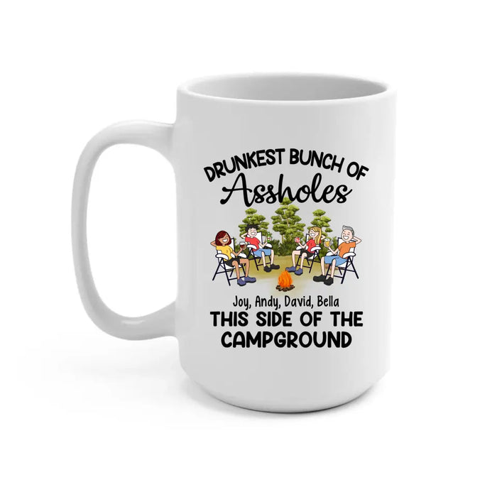 Drunkest Bunch Of Assholes This Side Of Campground - Personalized Gifts Custom Camping Mug For Friends For Couples, Camping Lovers