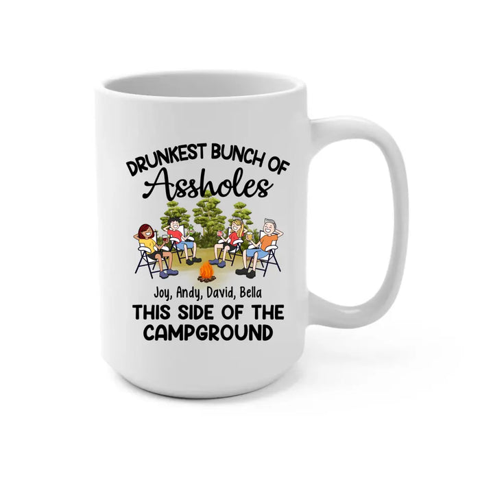 Drunkest Bunch Of Assholes This Side Of Campground - Personalized Gifts Custom Camping Mug For Friends For Couples, Camping Lovers