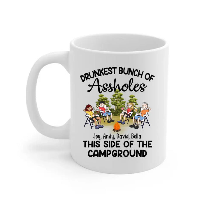 Drunkest Bunch Of Assholes This Side Of Campground - Personalized Gifts Custom Camping Mug For Friends For Couples, Camping Lovers