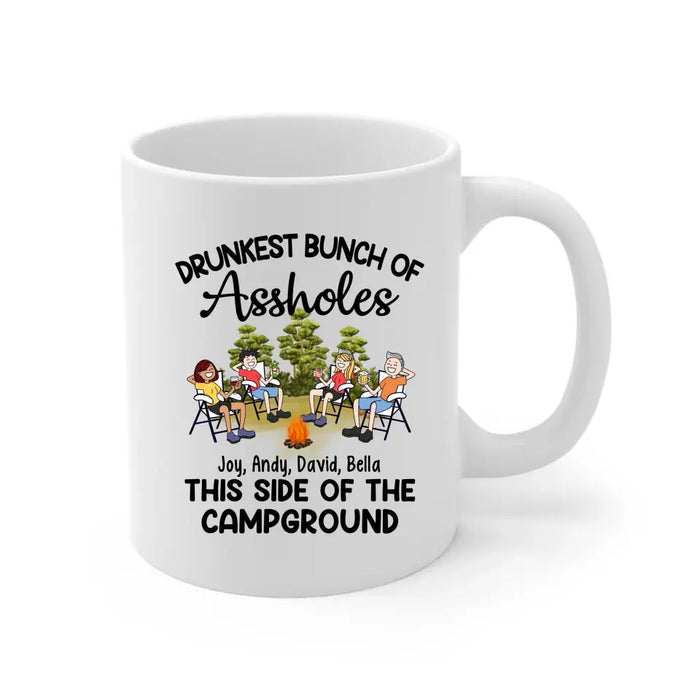 Drunkest Bunch Of Assholes This Side Of Campground - Personalized Gifts Custom Camping Mug For Friends For Couples, Camping Lovers