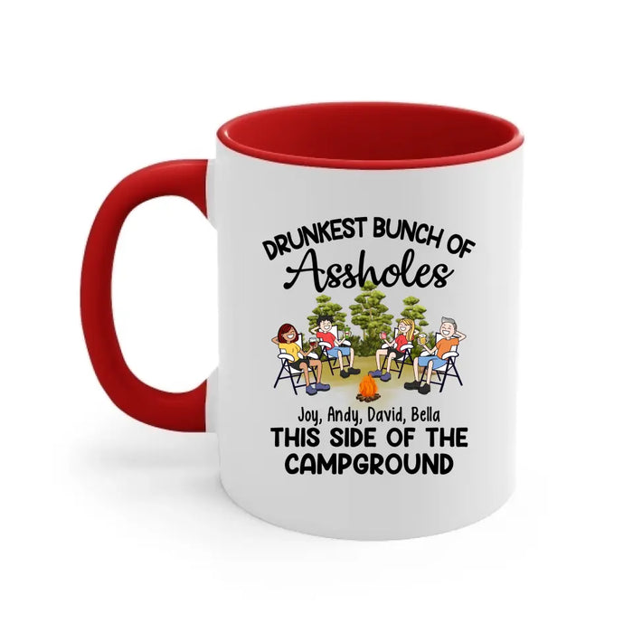 Drunkest Bunch Of Assholes This Side Of Campground - Personalized Gifts Custom Camping Mug For Friends For Couples, Camping Lovers