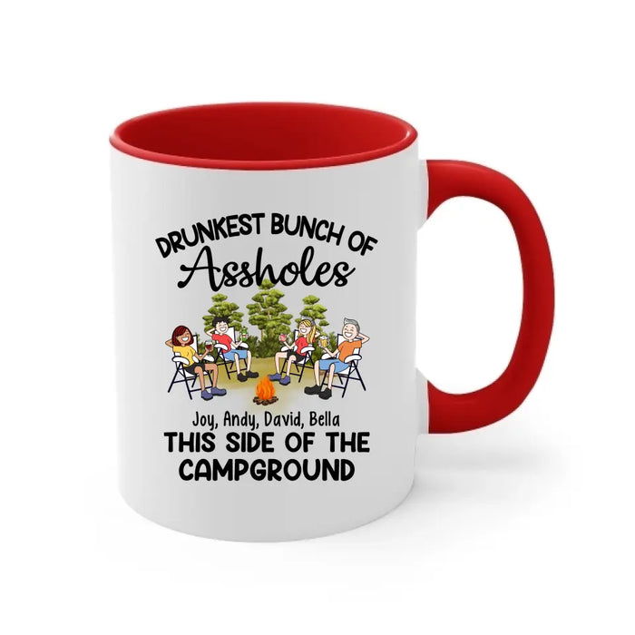 Drunkest Bunch Of Assholes This Side Of Campground - Personalized Gifts Custom Camping Mug For Friends For Couples, Camping Lovers