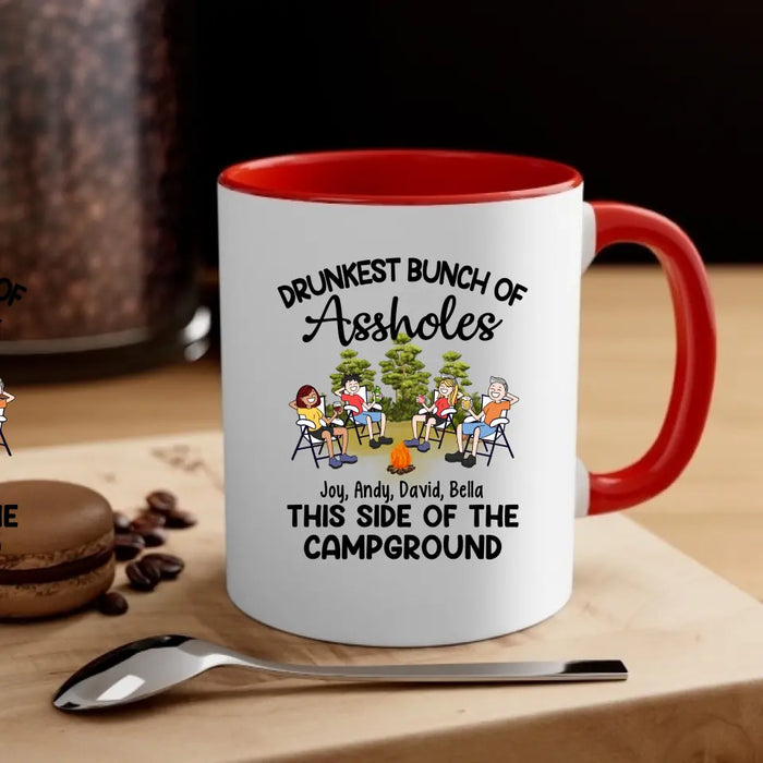 Drunkest Bunch Of Assholes This Side Of Campground - Personalized Gifts Custom Camping Mug For Friends For Couples, Camping Lovers