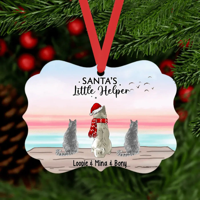 Santa's Little Helper Dog Cat Rabbit - Personalized Christmas Ornament, Gift For Pet Lover, Pet Holiday Christmas Ornament