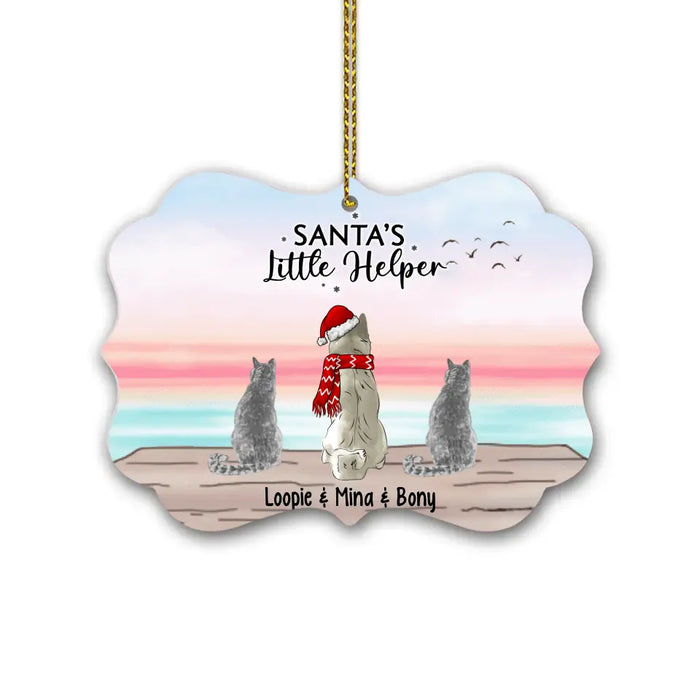 Santa's Little Helper Dog Cat Rabbit - Personalized Christmas Ornament, Gift For Pet Lover, Pet Holiday Christmas Ornament