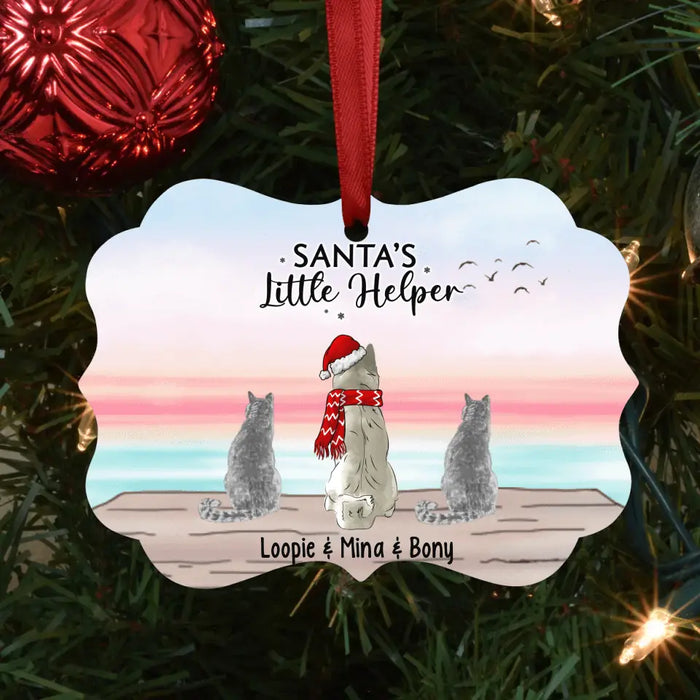 Santa's Little Helper Dog Cat Rabbit - Personalized Christmas Ornament, Gift For Pet Lover, Pet Holiday Christmas Ornament