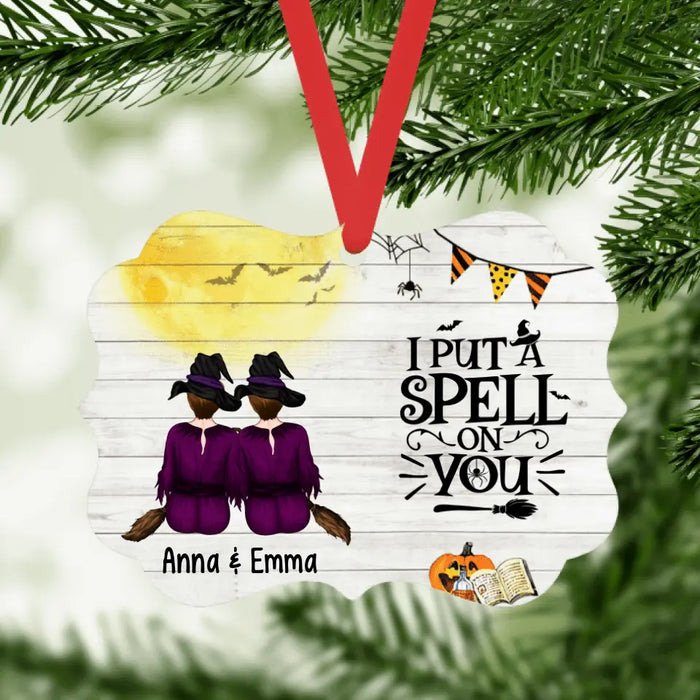 Personalized Ornament, Up To 5 Girls, Witches Gotta Stick Together, Halloween Gift For Sisters, Best Friends