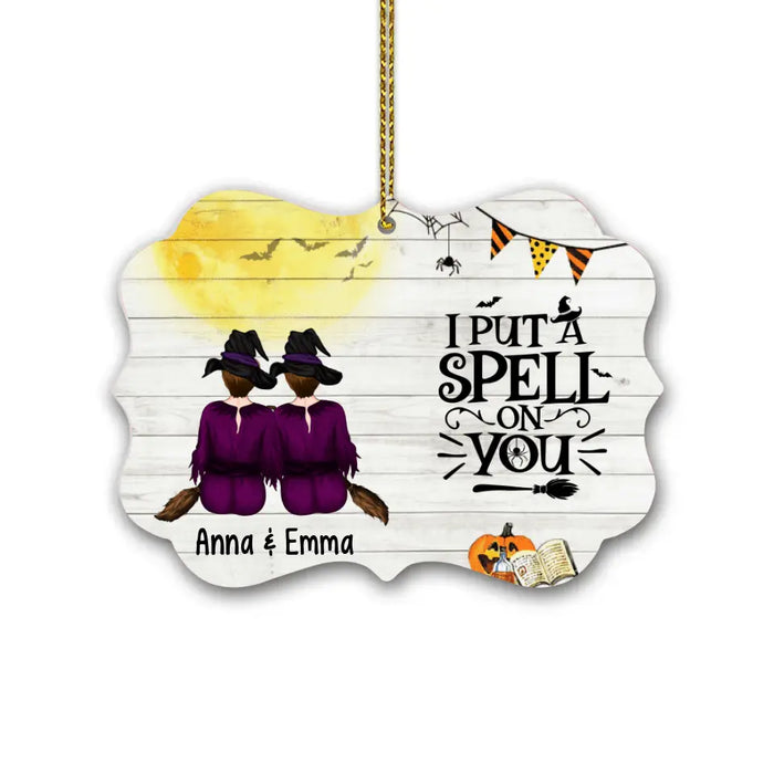 Personalized Ornament, Up To 5 Girls, Witches Gotta Stick Together, Halloween Gift For Sisters, Best Friends