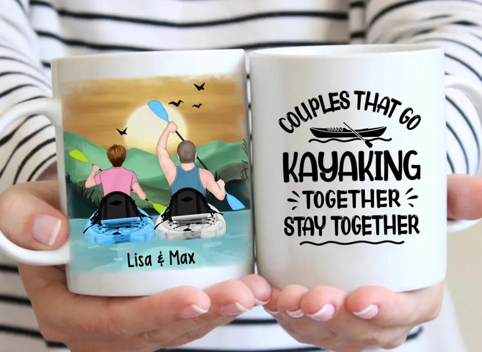 Couples That Go Kayaking Together Stay Together - Personalized Gifts Custom Kayak Mug for Couples, Kayak Lovers