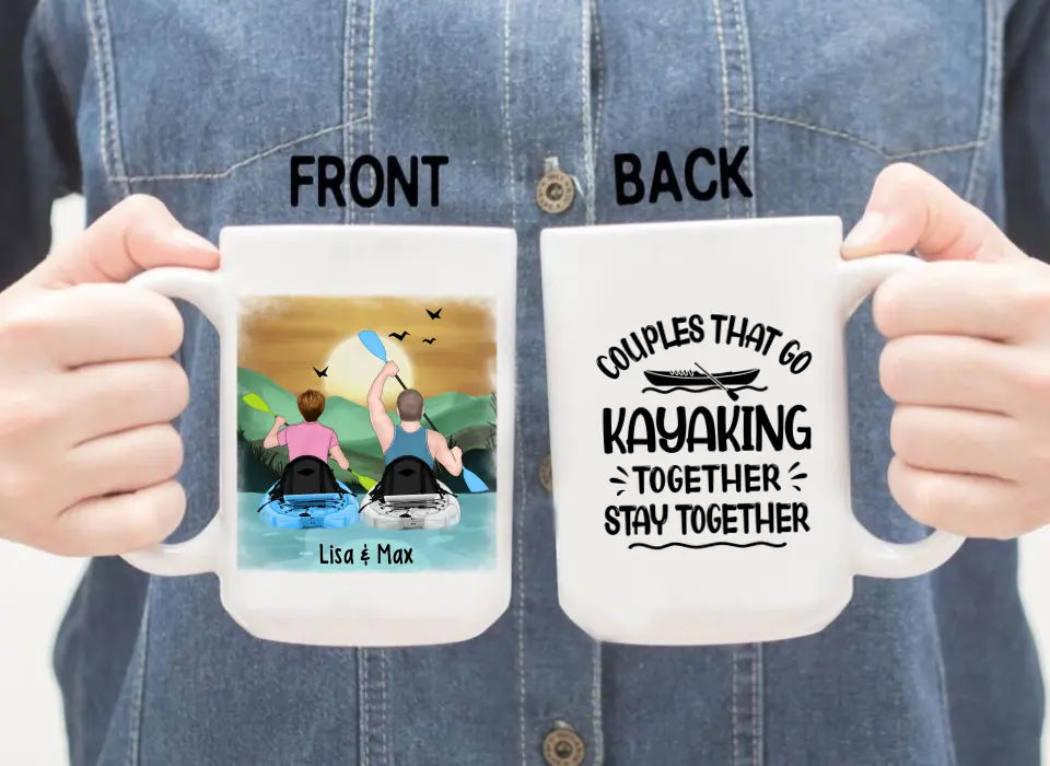 Couples That Go Kayaking Together Stay Together - Personalized Gifts Custom Kayak Mug for Couples, Kayak Lovers