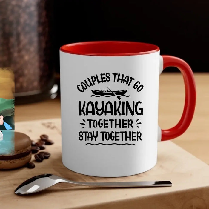 Couples That Go Kayaking Together Stay Together - Personalized Gifts Custom Kayak Mug for Couples, Kayak Lovers