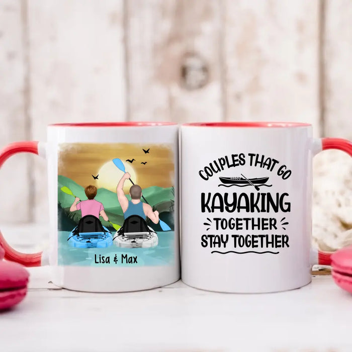 Couples That Go Kayaking Together Stay Together - Personalized Gifts Custom Kayak Mug for Couples, Kayak Lovers