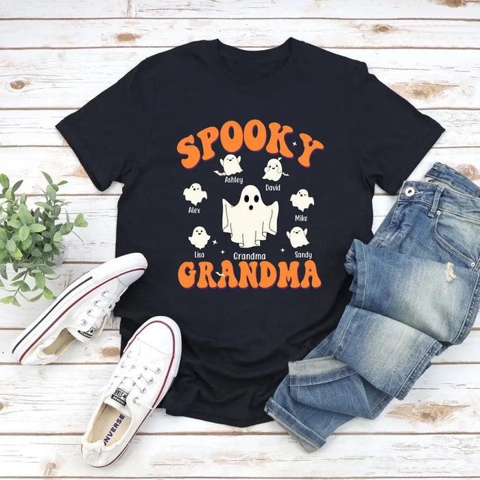 Spooky Grandma - Personalized Gifts Custom Halloween Shirt For Grandma, Nana