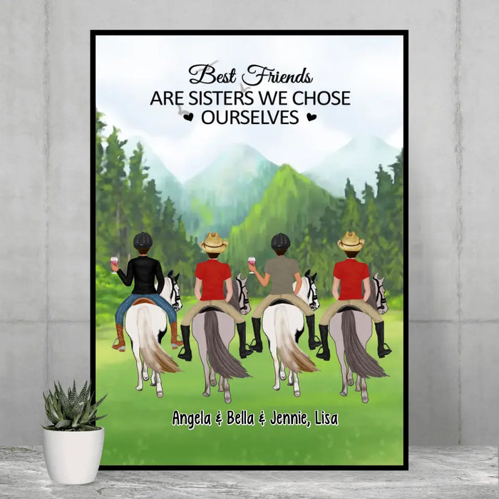 Best Friends Are Sisters We Chose Ourselves - Personalized Gifts Custom Horse Riding Lovers Poster For Besties, Horse Riding Lovers