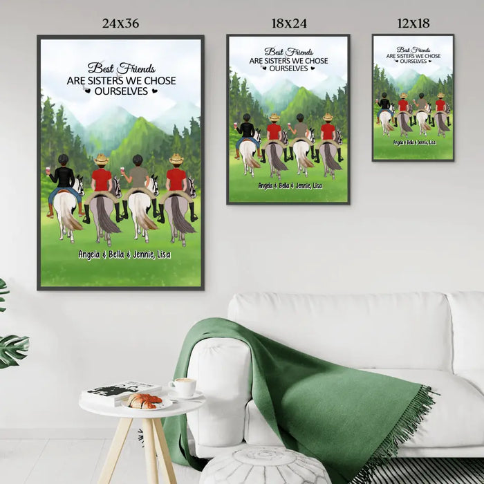 Best Friends Are Sisters We Chose Ourselves - Personalized Gifts Custom Horse Riding Lovers Poster For Besties, Horse Riding Lovers