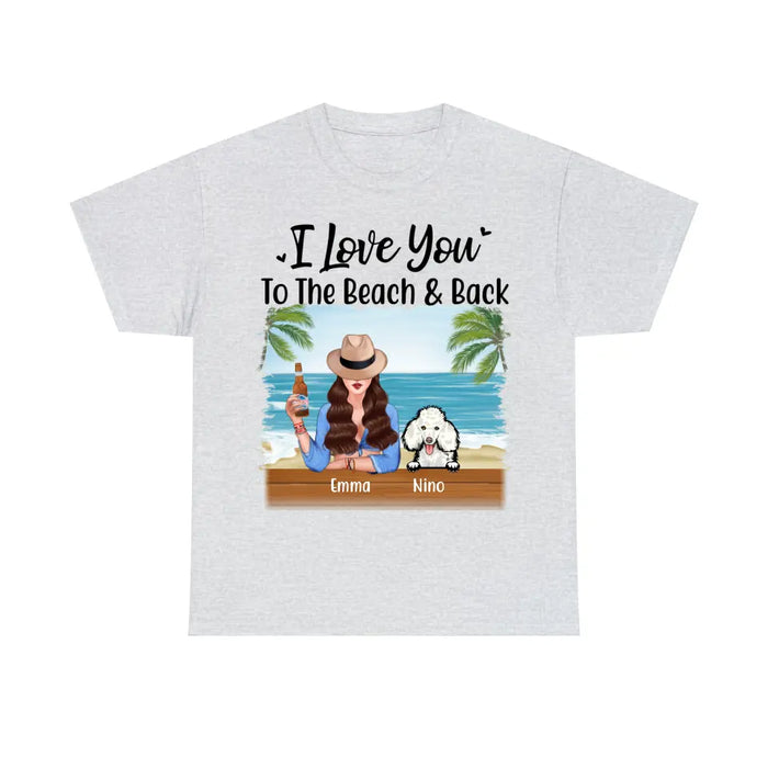 Personalized Shirt, Beach Girl With Peeking Dogs, Gift For Beach Lovers And Dog Lovers