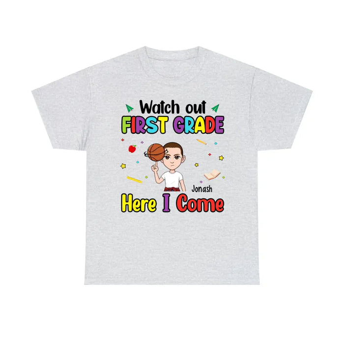 Personalized Shirt, Watch Out First Grade Here I Come, Back To School Gifts For Students