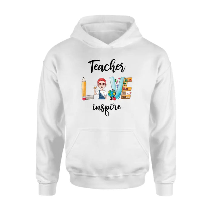 Personalized Shirt, Teacher Love Inspire, Back To School Gifts For Teacher