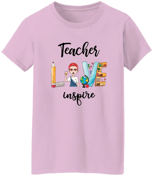 Personalized Shirt, Teacher Love Inspire, Back To School Gifts For Teacher