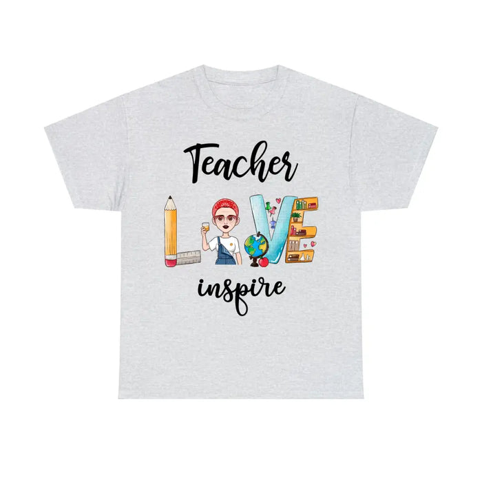 Personalized Shirt, Teacher Love Inspire, Back To School Gifts For Teacher