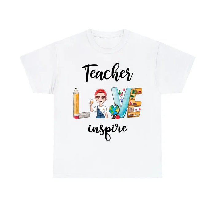 Personalized Shirt, Teacher Love Inspire, Back To School Gifts For Teacher