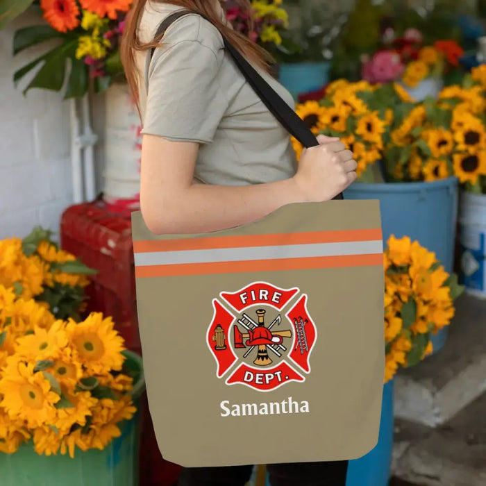 Custom Firefighter Uniform Tote Bag for Her, Gifts For Firefighters