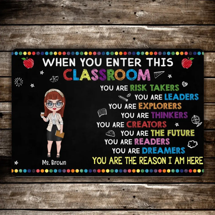 When You Enter This Classroom - Personalized Gifts Custom Teacher Doormat For Her, Back to School Gifts