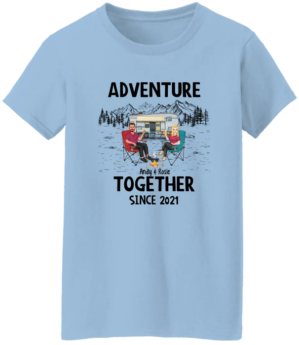 Adventure Together Since Year - Personalized Gifts Custom Camping Shirt For Couples, Camping Lovers