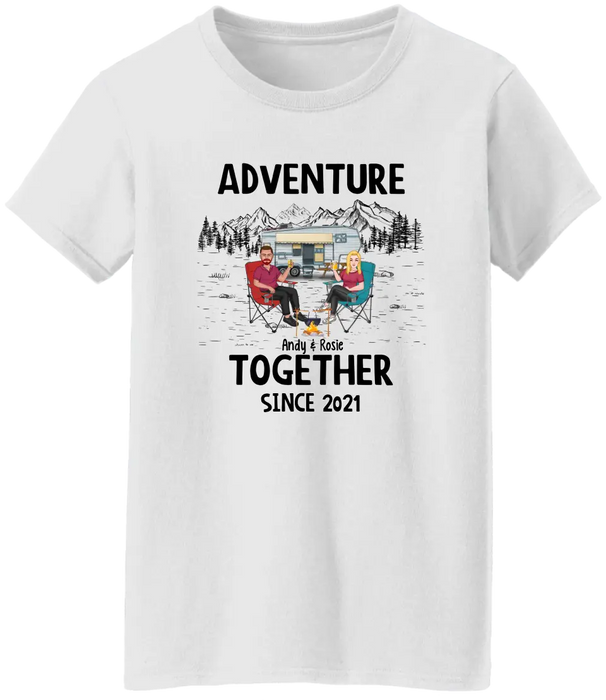 Adventure Together Since Year - Personalized Gifts Custom Camping Shirt For Couples, Camping Lovers