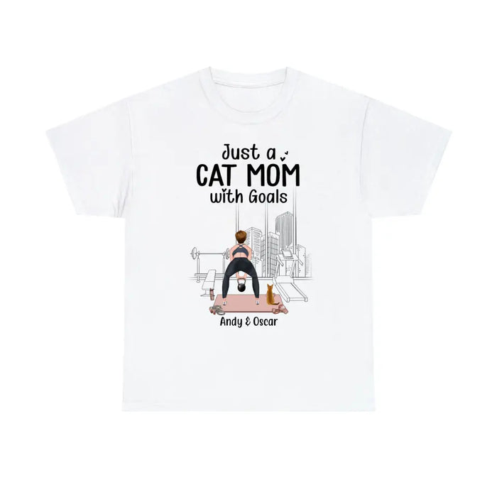 Personalized Shirt, Gym Woman With Cats, Gift For Fitness Lovers