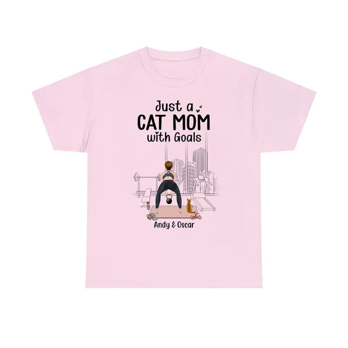 Personalized Shirt, Gym Woman With Cats, Gift For Fitness Lovers