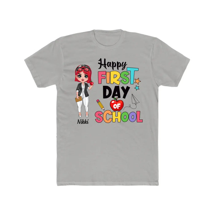 Happy First Day Of School - Personalized Gifts Custom Shirt For Teachers, Back To School Gifts