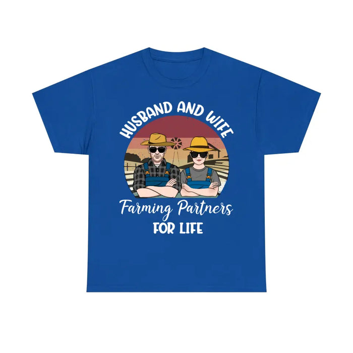 Farming Partners For Life - Personalized Gifts Custom Farmers Shirt For Wife For Husband, Farmers