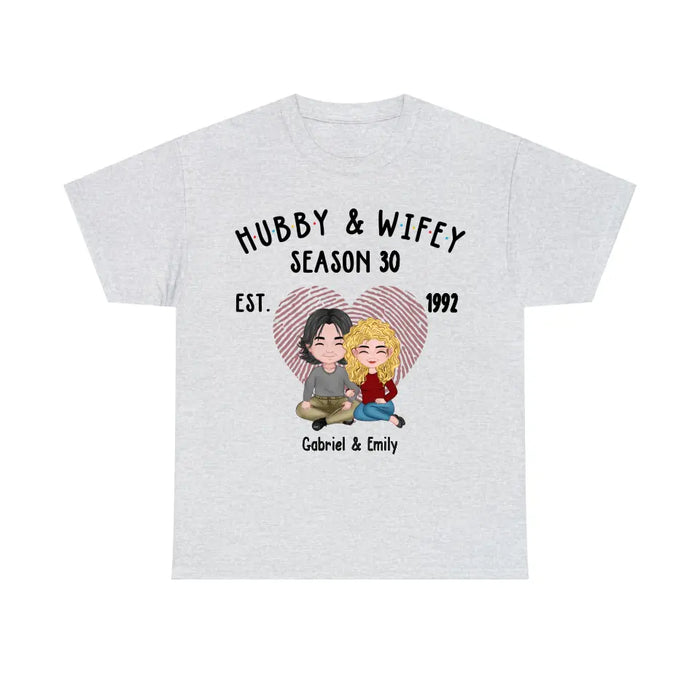 Hubby and Wifey - Personalized Gifts Custom Shirt for Couples, Anniversary Shirts for Husband and Wife