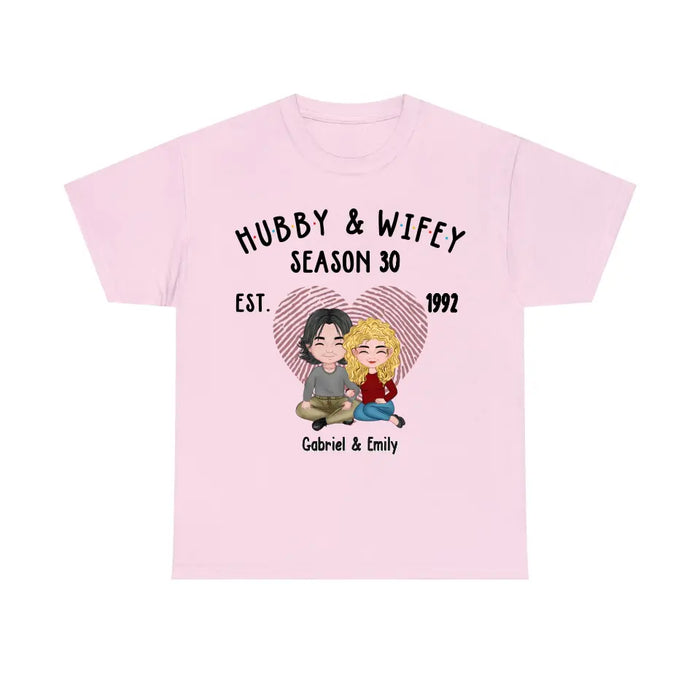 Hubby and Wifey - Personalized Gifts Custom Shirt for Couples, Anniversary Shirts for Husband and Wife