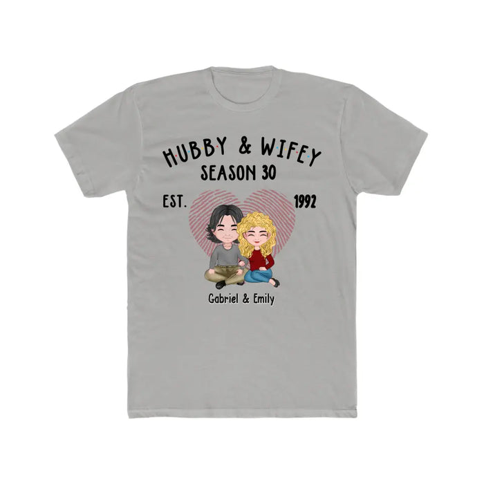 Hubby and Wifey - Personalized Gifts Custom Shirt for Couples, Anniversary Shirts for Husband and Wife