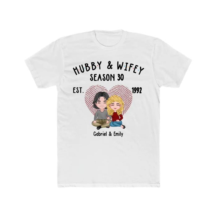 Hubby and Wifey - Personalized Gifts Custom Shirt for Couples, Anniversary Shirts for Husband and Wife