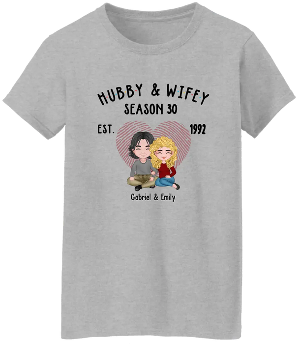 Hubby and Wifey - Personalized Gifts Custom Shirt for Couples, Anniversary Shirts for Husband and Wife