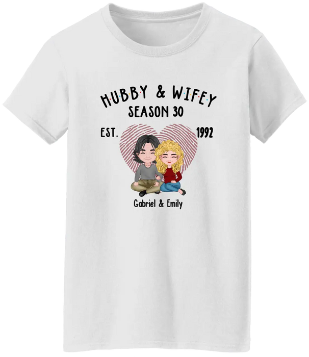 Hubby and Wifey - Personalized Gifts Custom Shirt for Couples, Anniversary Shirts for Husband and Wife