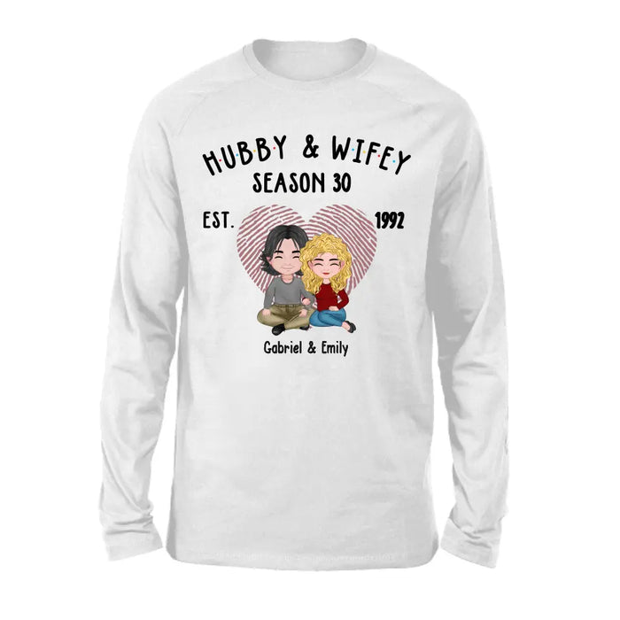 Hubby and Wifey - Personalized Gifts Custom Shirt for Couples, Anniversary Shirts for Husband and Wife