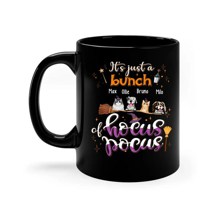 It's Just A Bunch Of Hocus Pocus - Personalized Gifts Custom Halloween Mug For Her, Dog Lovers