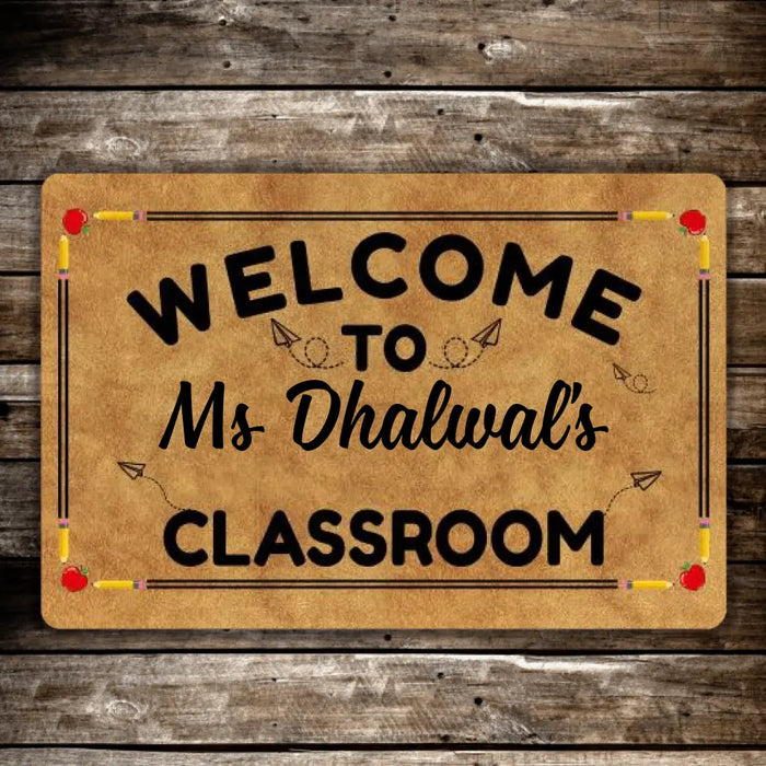 Welcome to Classroom - Personalized Gifts Custom Doormat for Teachers