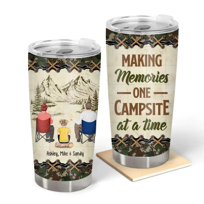 Making Memories One Campsite at a Time - Personalized Gifts Custom Camping Tumbler for Family for Couples, Camping Lovers