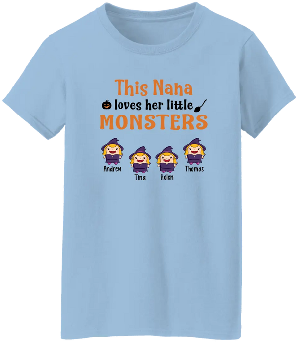 Personalized Shirt, This Nana Loves Her Little Monsters, Gifts For Halloween Family