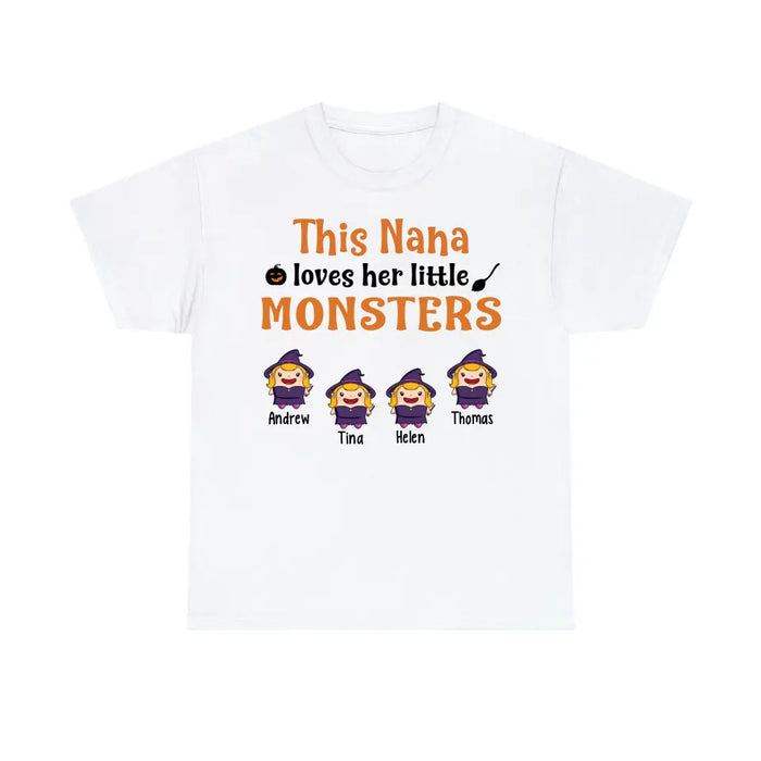 Personalized Shirt, This Nana Loves Her Little Monsters, Gifts For Halloween Family