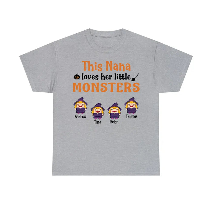 Personalized Shirt, This Nana Loves Her Little Monsters, Gifts For Halloween Family