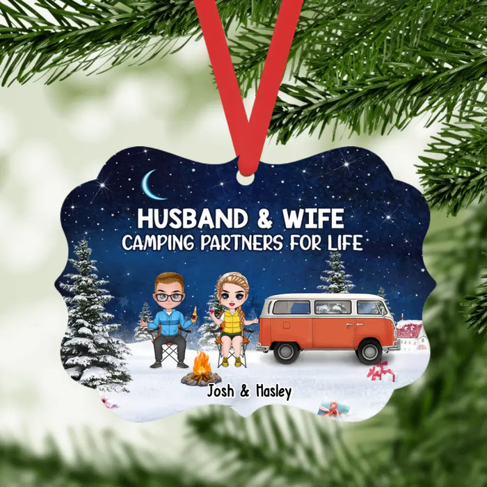 Husband Wife Camping Partners For Life - Personalized Gifts Custom Camping Ornament For Couples, Camping Lovers