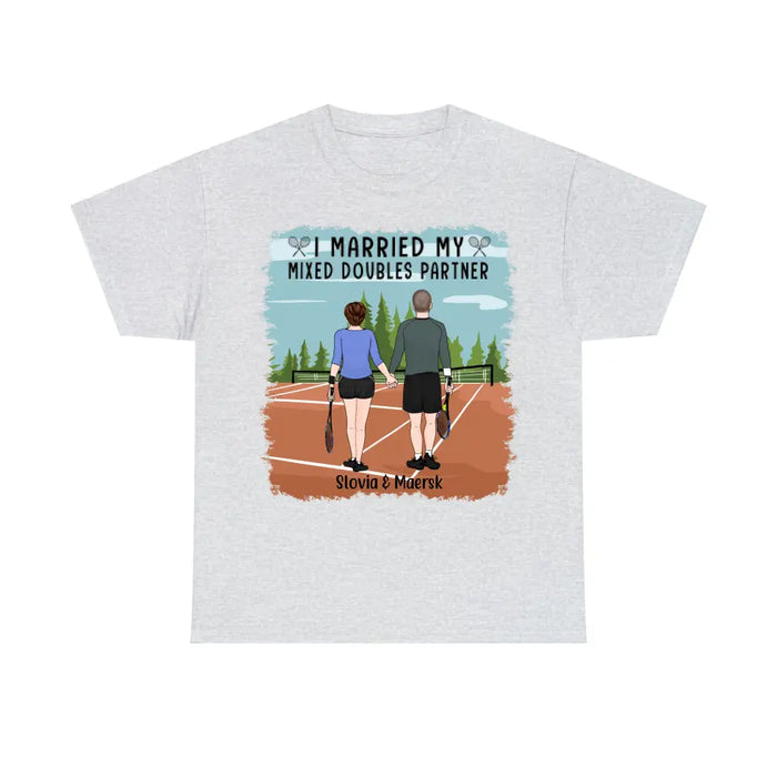 Personalized Shirt, I Married My Mixed Doubles Partner, Gifts For Tennis Couple